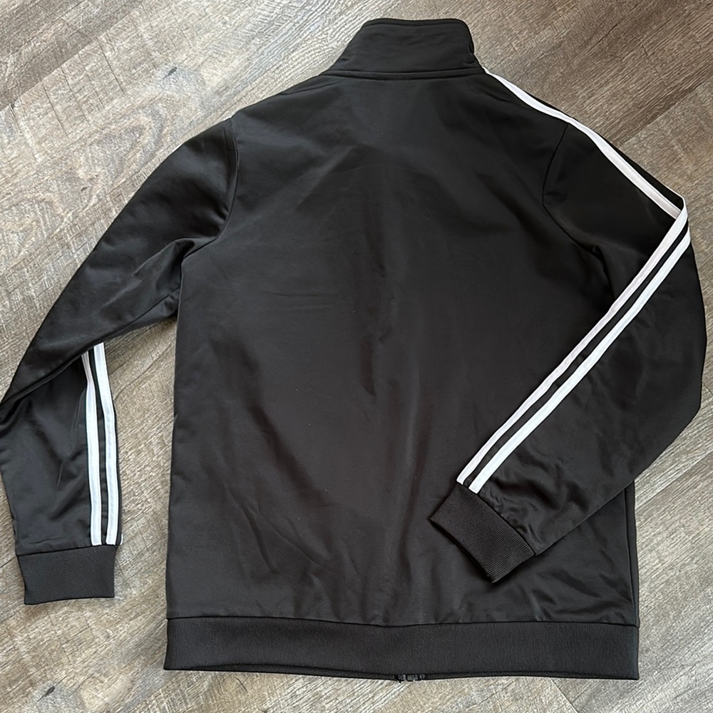 Adidas Black and White Track Jacket with Signature Stripes - Picture 3 of 3